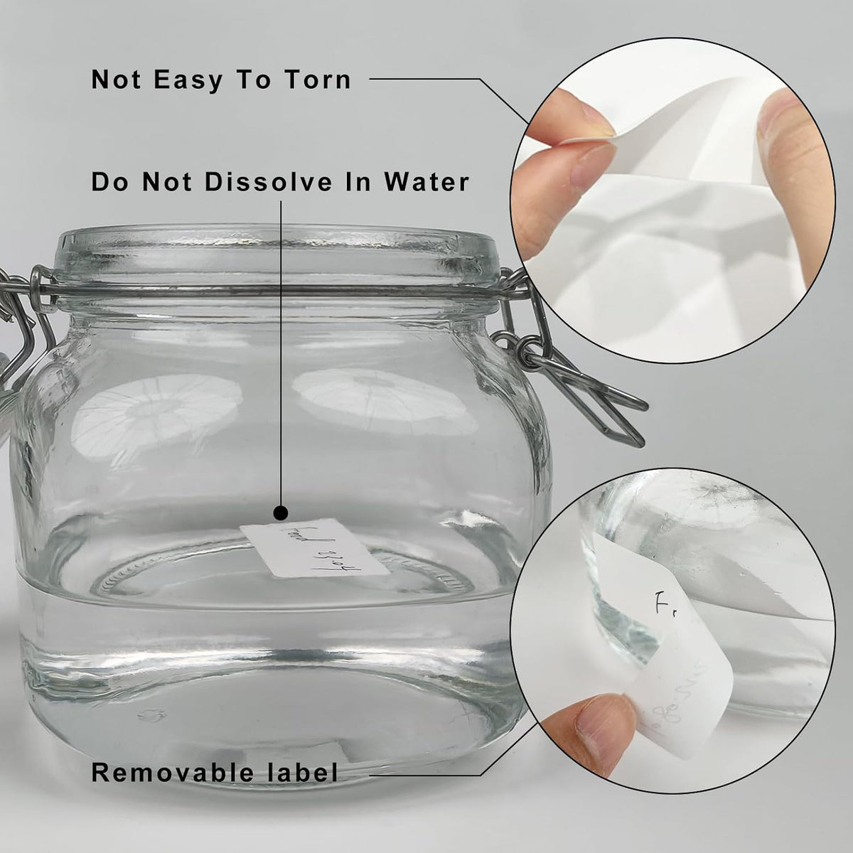 Removable Freezer Labels, Date Label 1x3 Inch Food Storage Stickers, Waterproof Oil Resistant Easy Clean Leaves no Residue 250 Total Per Roll