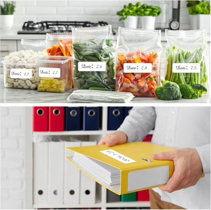 Removable Freezer Labels, Date Label 1x3 Inch Food Storage Stickers, Waterproof Oil Resistant Easy Clean Leaves no Residue 250 Total Per Roll