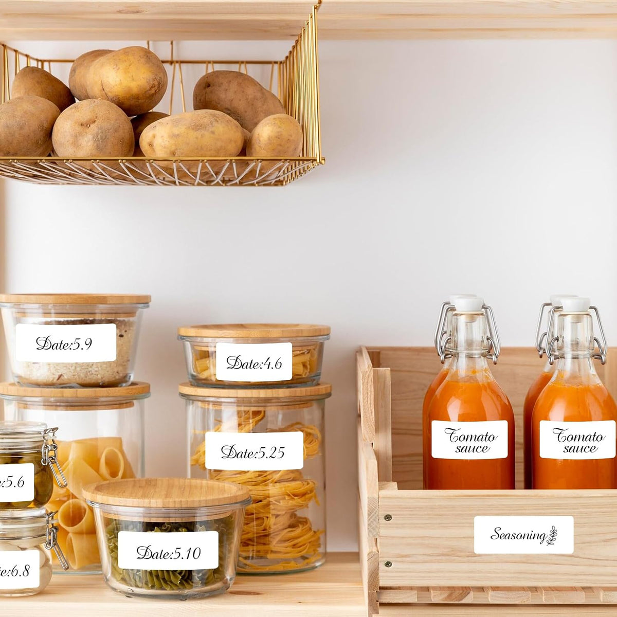 Removable Freezer Labels, Date Label 1x3 Inch Food Storage Stickers, Waterproof Oil Resistant Easy Clean Leaves no Residue 250 Total Per Roll