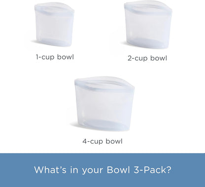 Premium Reusable Silicone Food Storage Bags, Clear