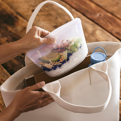 Premium Reusable Silicone Food Storage Bags, Clear