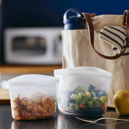 Premium Reusable Silicone Food Storage Bags, Clear