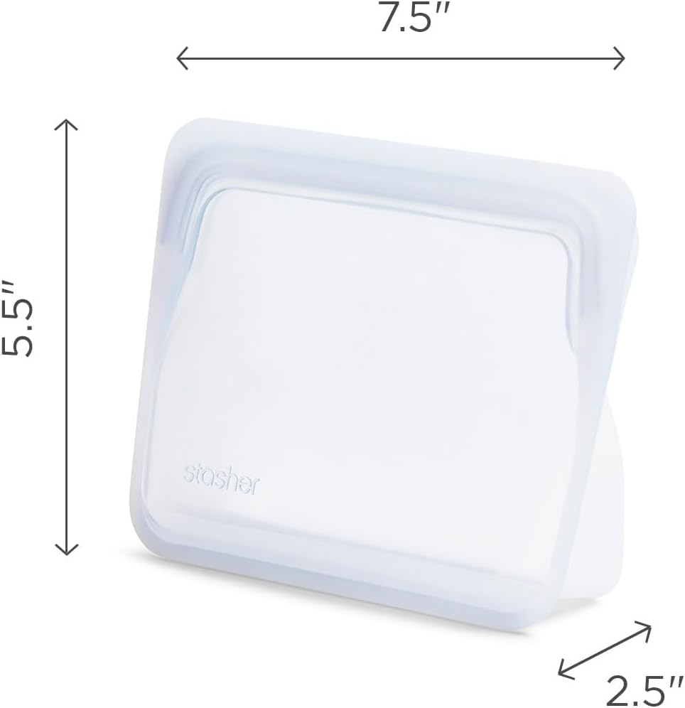 Premium Reusable Silicone Food Storage Bags, Clear