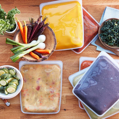 Premium Reusable Silicone Food Storage Bags, Clear