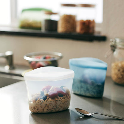 Premium Reusable Silicone Food Storage Bags, Clear