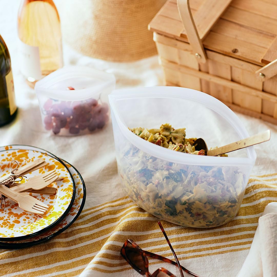 Premium Reusable Silicone Food Storage Bags, Clear