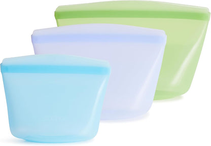 Premium Reusable Silicone Food Storage Bags, Clear