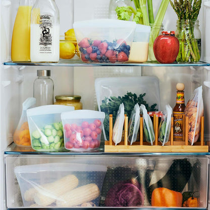 Premium Reusable Silicone Food Storage Bags, Clear