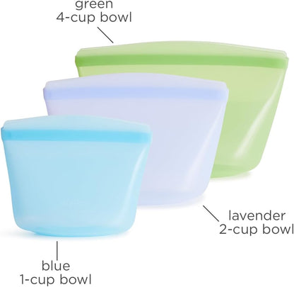 Premium Reusable Silicone Food Storage Bags, Clear