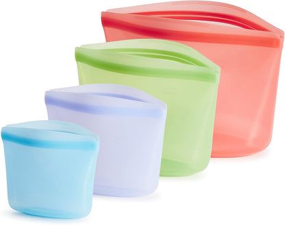 Premium Reusable Silicone Food Storage Bags, Clear