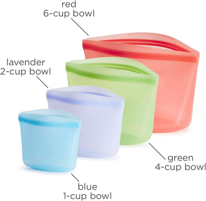 Premium Reusable Silicone Food Storage Bags, Clear