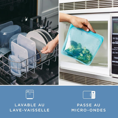 Premium Reusable Silicone Food Storage Bags, Clear