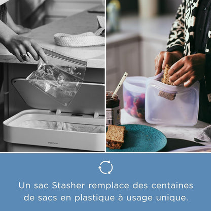 Premium Reusable Silicone Food Storage Bags, Clear