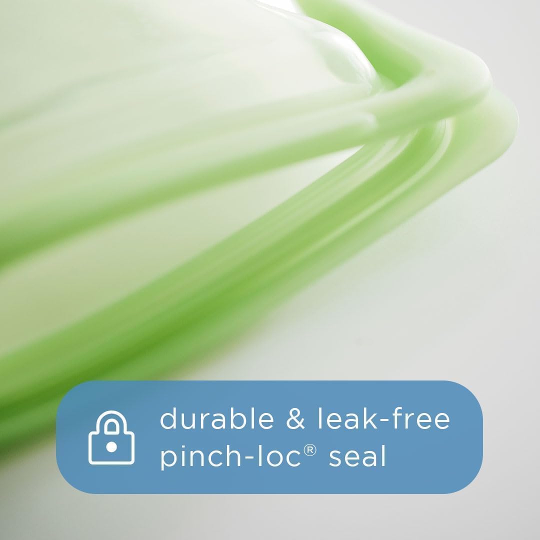 Premium Reusable Silicone Food Storage Bags, Clear