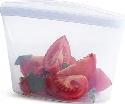 Premium Reusable Silicone Food Storage Bags, Clear