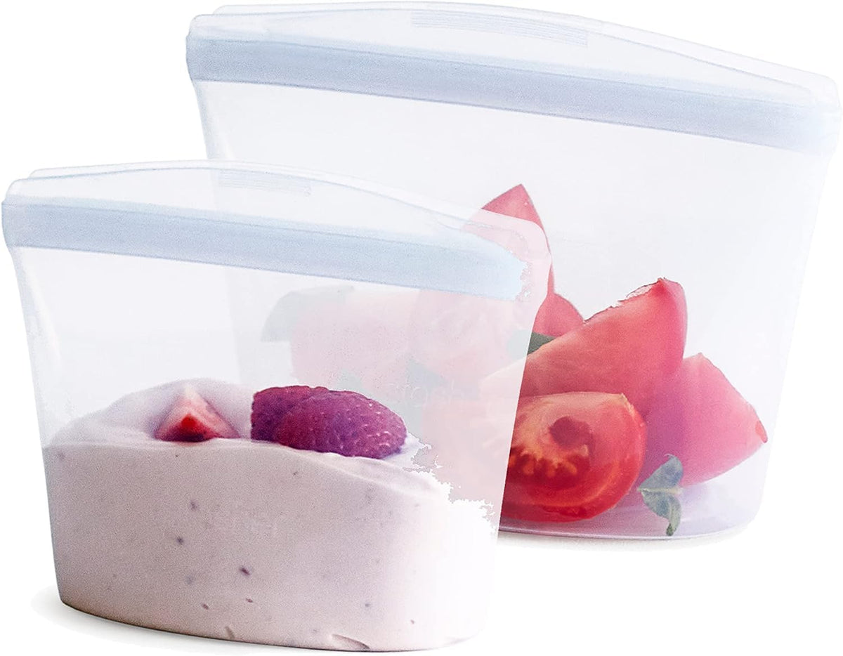 Premium Reusable Silicone Food Storage Bags, Clear