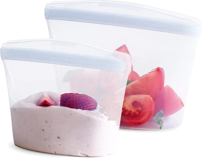 Premium Reusable Silicone Food Storage Bags, Clear