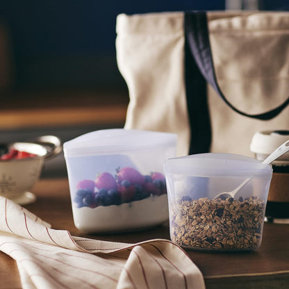 Premium Reusable Silicone Food Storage Bags, Clear