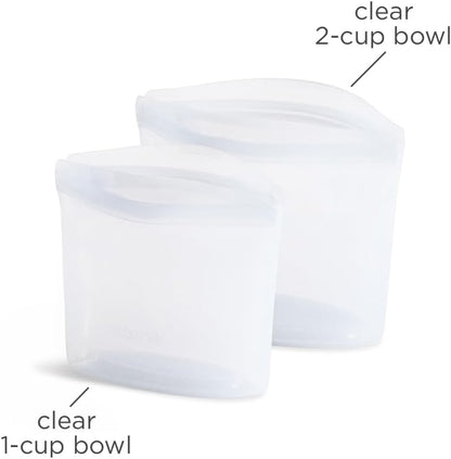 Premium Reusable Silicone Food Storage Bags, Clear