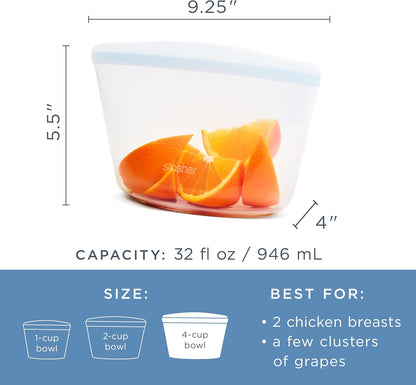 Premium Reusable Silicone Food Storage Bags, Clear