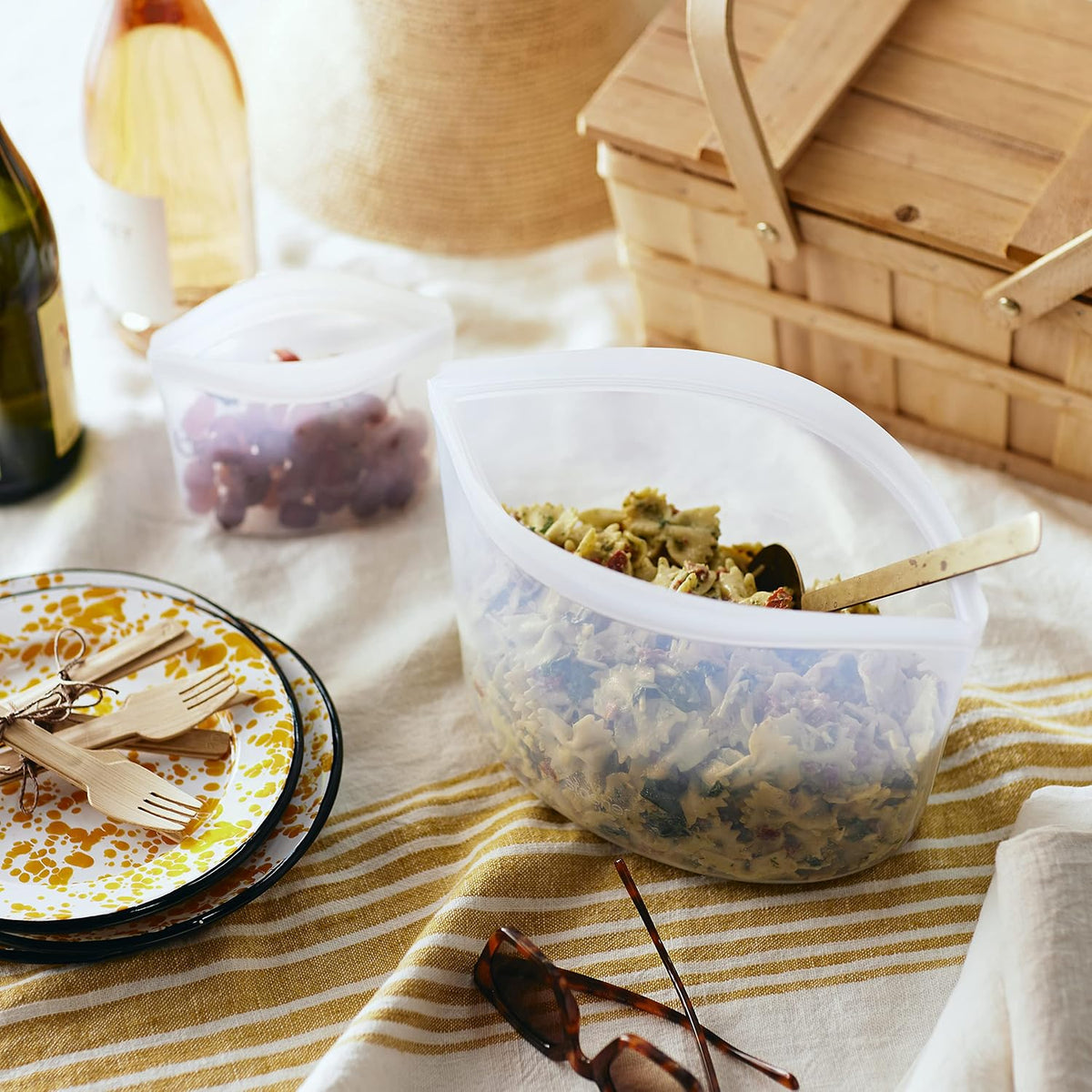 Premium Reusable Silicone Food Storage Bags, Clear