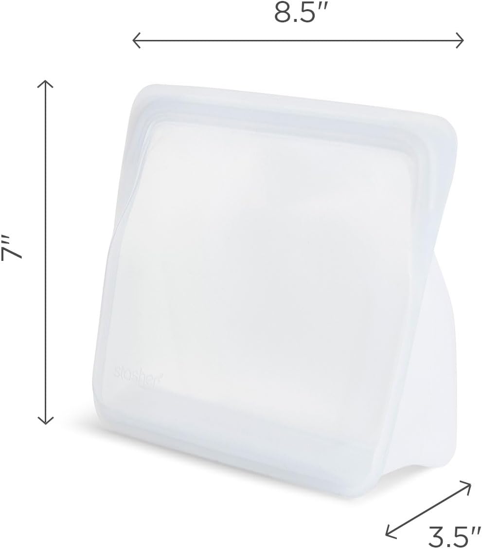 Premium Reusable Silicone Food Storage Bags, Clear