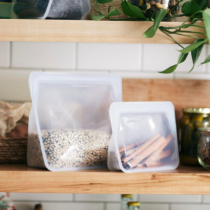 Premium Reusable Silicone Food Storage Bags, Clear