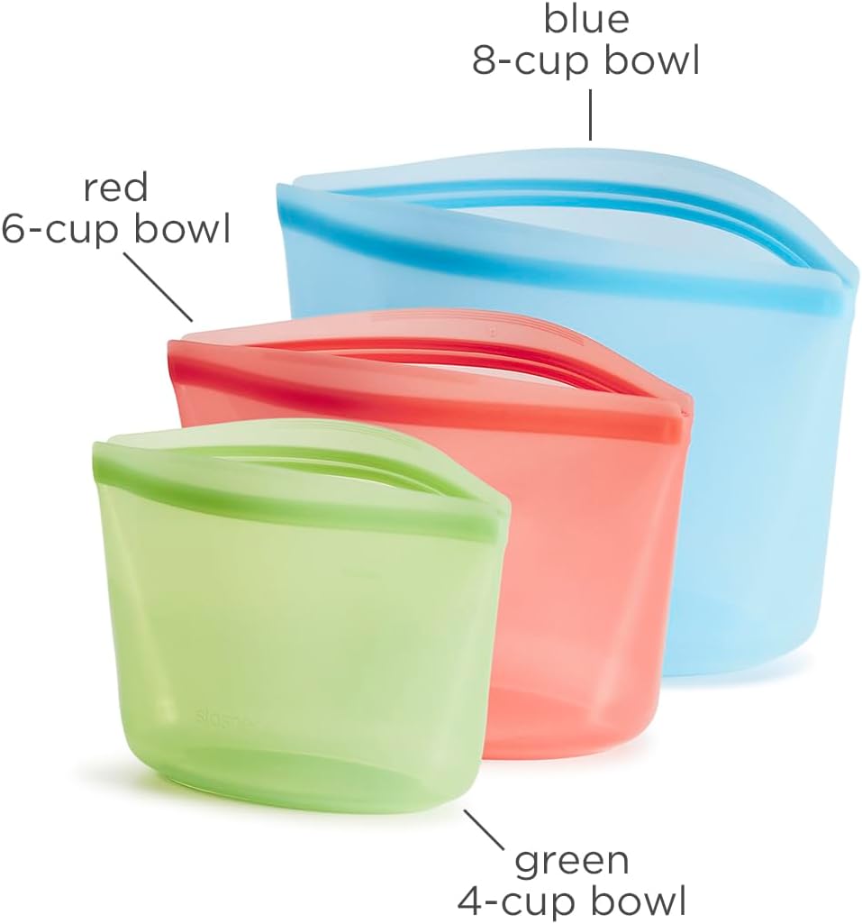 Premium Reusable Silicone Food Storage Bags, Clear
