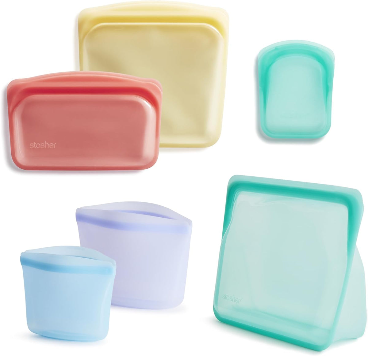 Premium Reusable Silicone Food Storage Bags, Clear