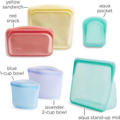 Premium Reusable Silicone Food Storage Bags, Clear
