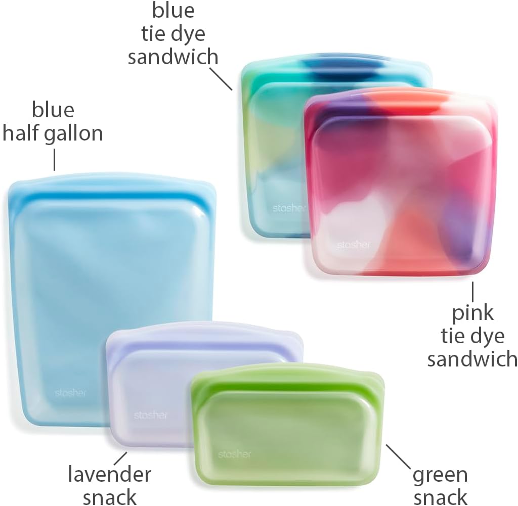 Premium Reusable Silicone Food Storage Bags, Clear