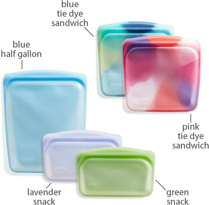 Premium Reusable Silicone Food Storage Bags, Clear