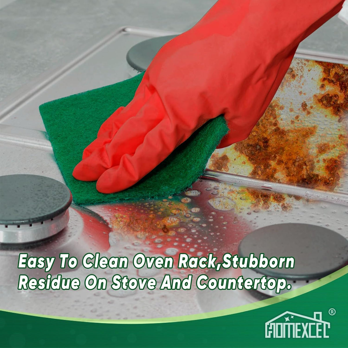 Heavy Duty Scouring Pads, 24 Pack Green Scrub Pads for Cleaning