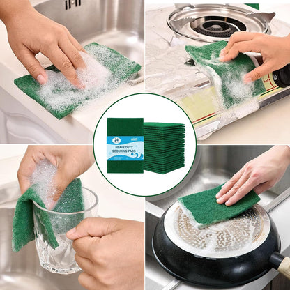 Heavy Duty Scouring Pads, 24 Pack Green Scrub Pads for Cleaning