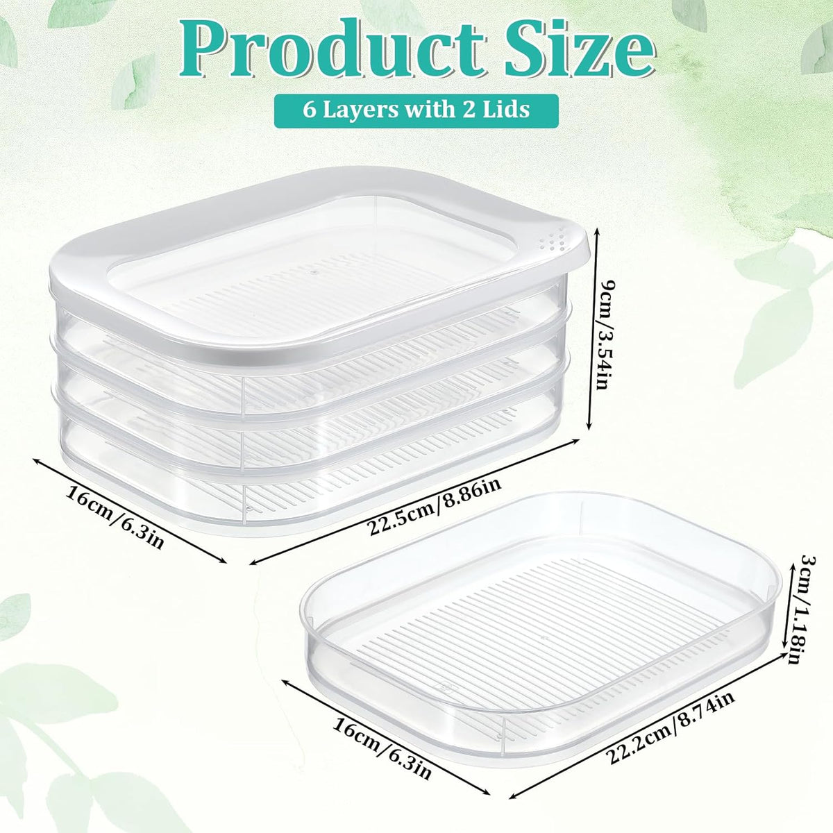 6 Pcs Deli Meat Container for Fridge 2 Lids, BPA Free Transparent Stackable Lunch Meat Container for Refrigerator Food Storage Boxes for Cold Cuts Cheese Lunchmeat Salami