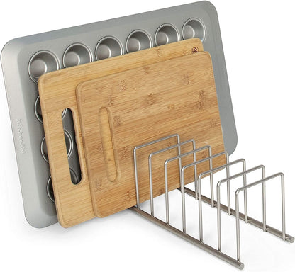 Euro Kitchen Organizer for Cooking and Bakeware, Satin Nickel