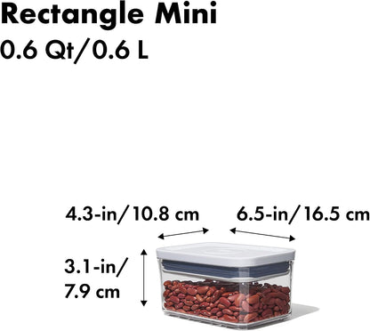 Good Grips POP Container, Airtight Food Storage for Pantry, 1.7 Qt | Airtight Container for Coffee Beans, Sugar, Rice, One-Push Lid, Stackable, Dishwasher Safe, Rectangle Shape