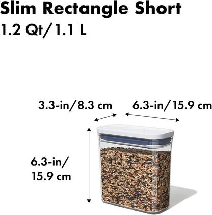 Good Grips POP Container, Airtight Food Storage for Pantry, 1.7 Qt | Airtight Container for Coffee Beans, Sugar, Rice, One-Push Lid, Stackable, Dishwasher Safe, Rectangle Shape