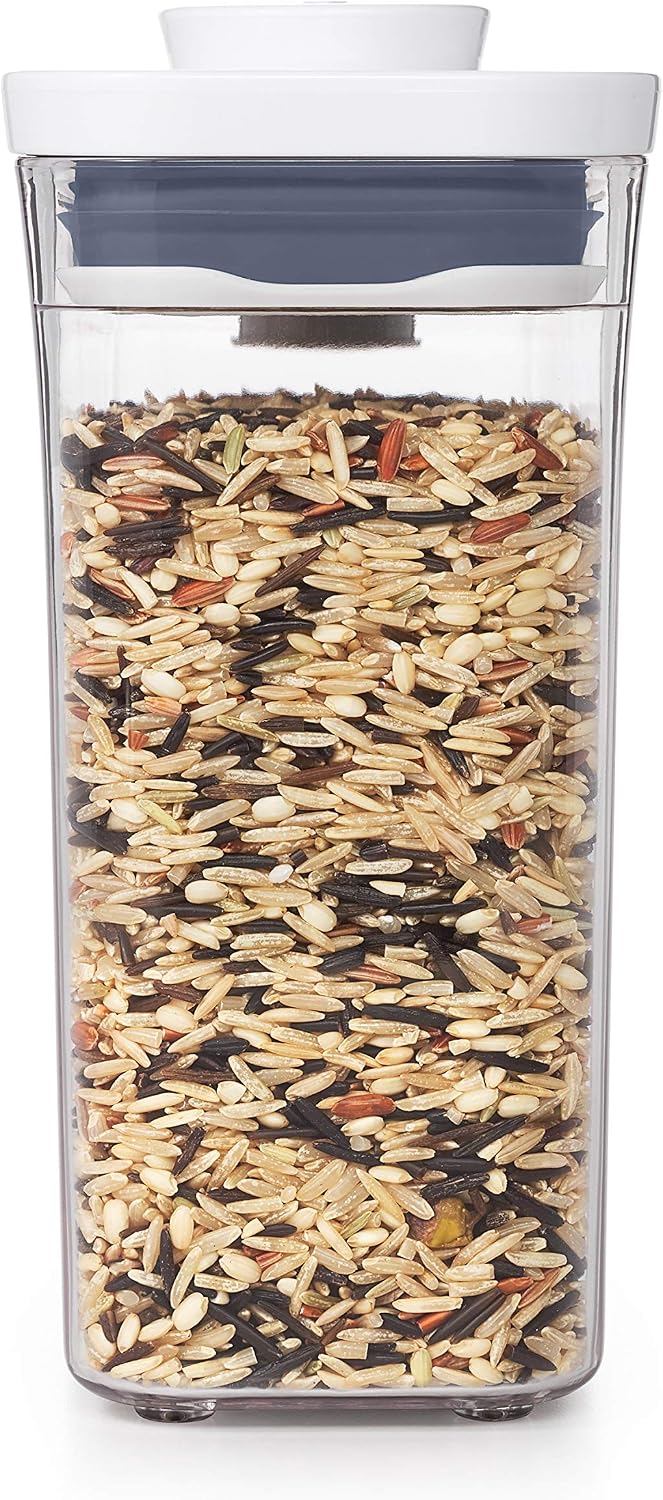 Good Grips POP Container, Airtight Food Storage for Pantry, 1.7 Qt | Airtight Container for Coffee Beans, Sugar, Rice, One-Push Lid, Stackable, Dishwasher Safe, Rectangle Shape