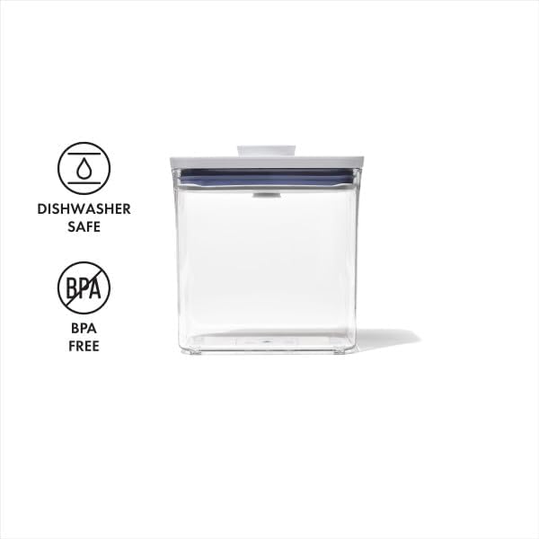 Good Grips POP Container, Airtight Food Storage for Pantry, 1.7 Qt | Airtight Container for Coffee Beans, Sugar, Rice, One-Push Lid, Stackable, Dishwasher Safe, Rectangle Shape