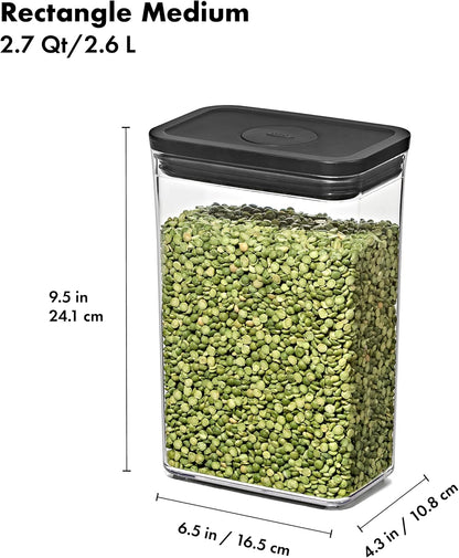 Good Grips POP Container, Airtight Food Storage for Pantry, 1.7 Qt | Airtight Container for Coffee Beans, Sugar, Rice, One-Push Lid, Stackable, Dishwasher Safe, Rectangle Shape