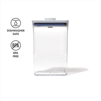 Good Grips POP Container, Airtight Food Storage for Pantry, 1.7 Qt | Airtight Container for Coffee Beans, Sugar, Rice, One-Push Lid, Stackable, Dishwasher Safe, Rectangle Shape