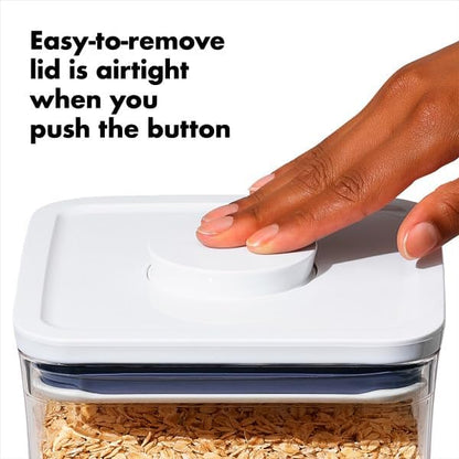 Good Grips POP Container, Airtight Food Storage for Pantry, 1.7 Qt | Airtight Container for Coffee Beans, Sugar, Rice, One-Push Lid, Stackable, Dishwasher Safe, Rectangle Shape