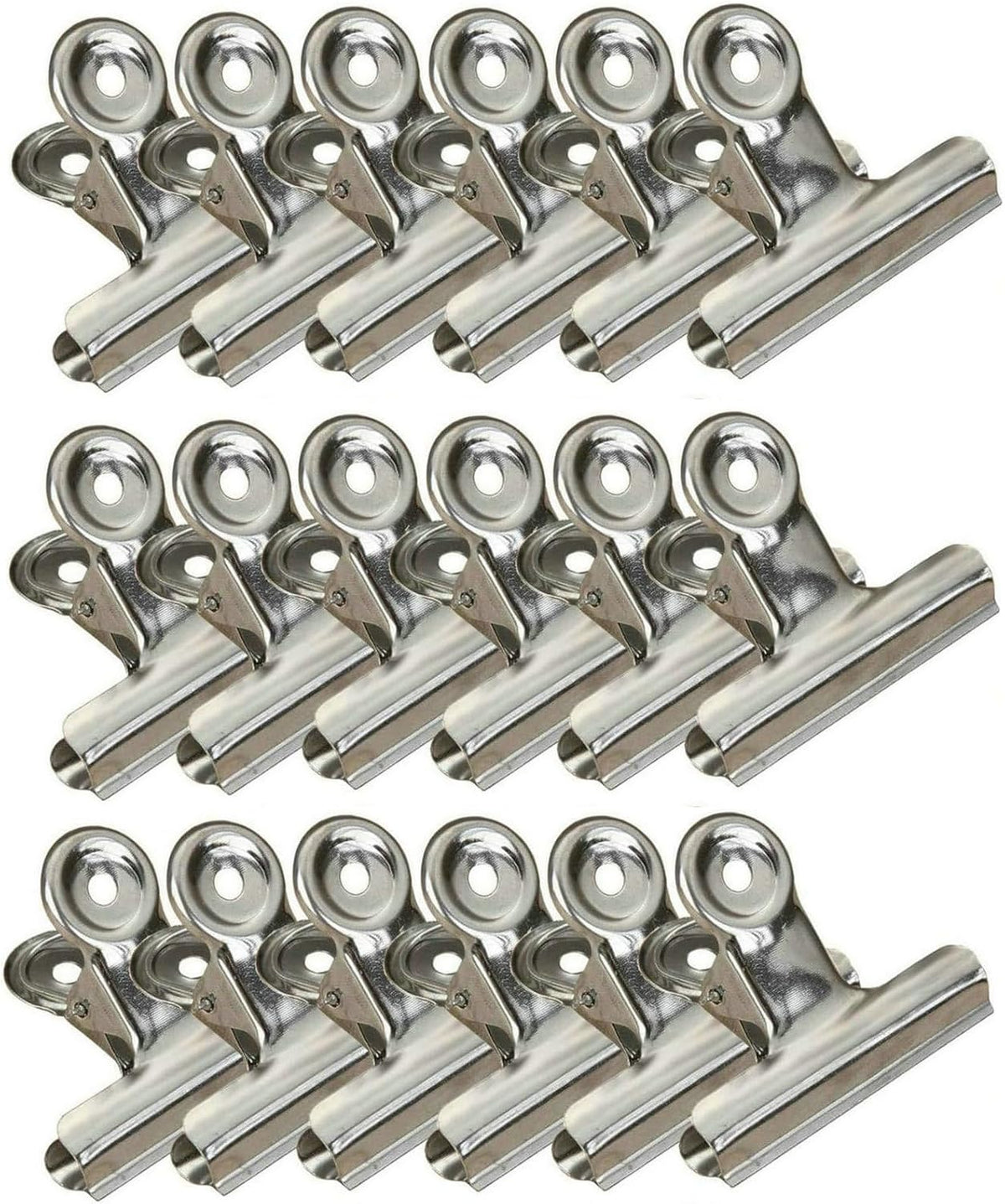 18 Pack Stainless Steel Chip Bag Clips Heavy Duty Food Bags Clamp Clips for Kitchen Office School, 3 Sizes(3In, 2.5In, 2In)