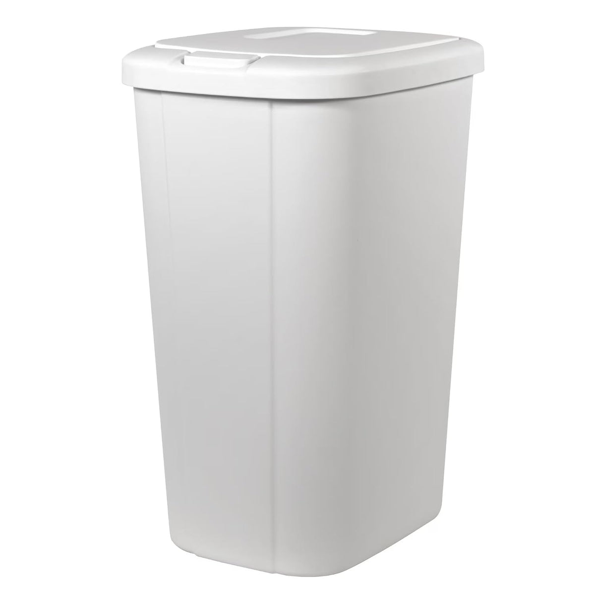 13.3 Gallon Plastic Touch Top Trash Can w/Push Button Lid, White