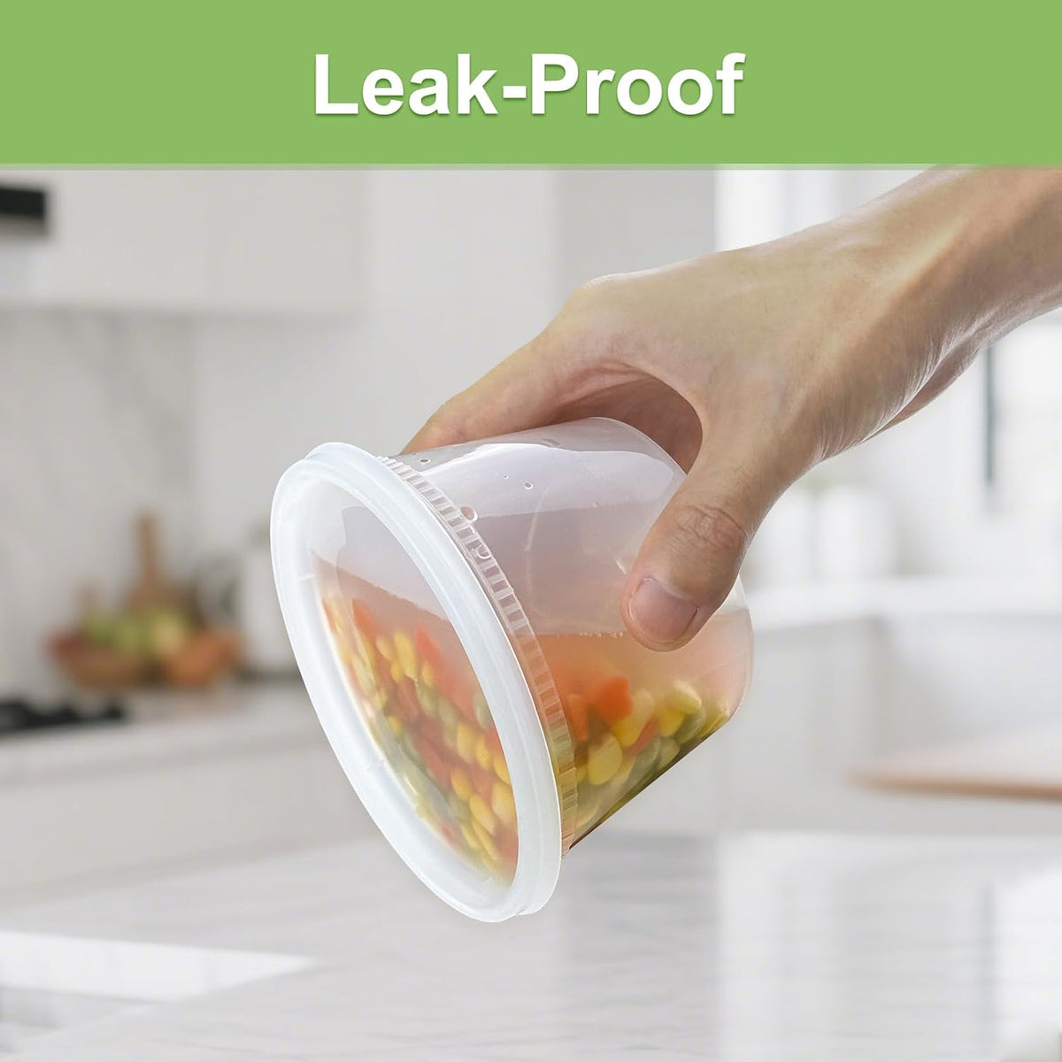 60 Sets (120-Piece) Deli Containers with Lids, 32/16/8 oz X 20 Set Each | Leak-Proof & BPA Free Airtight Takeout Plastic Food Storage Containers for Soup, Freezer/Microwave