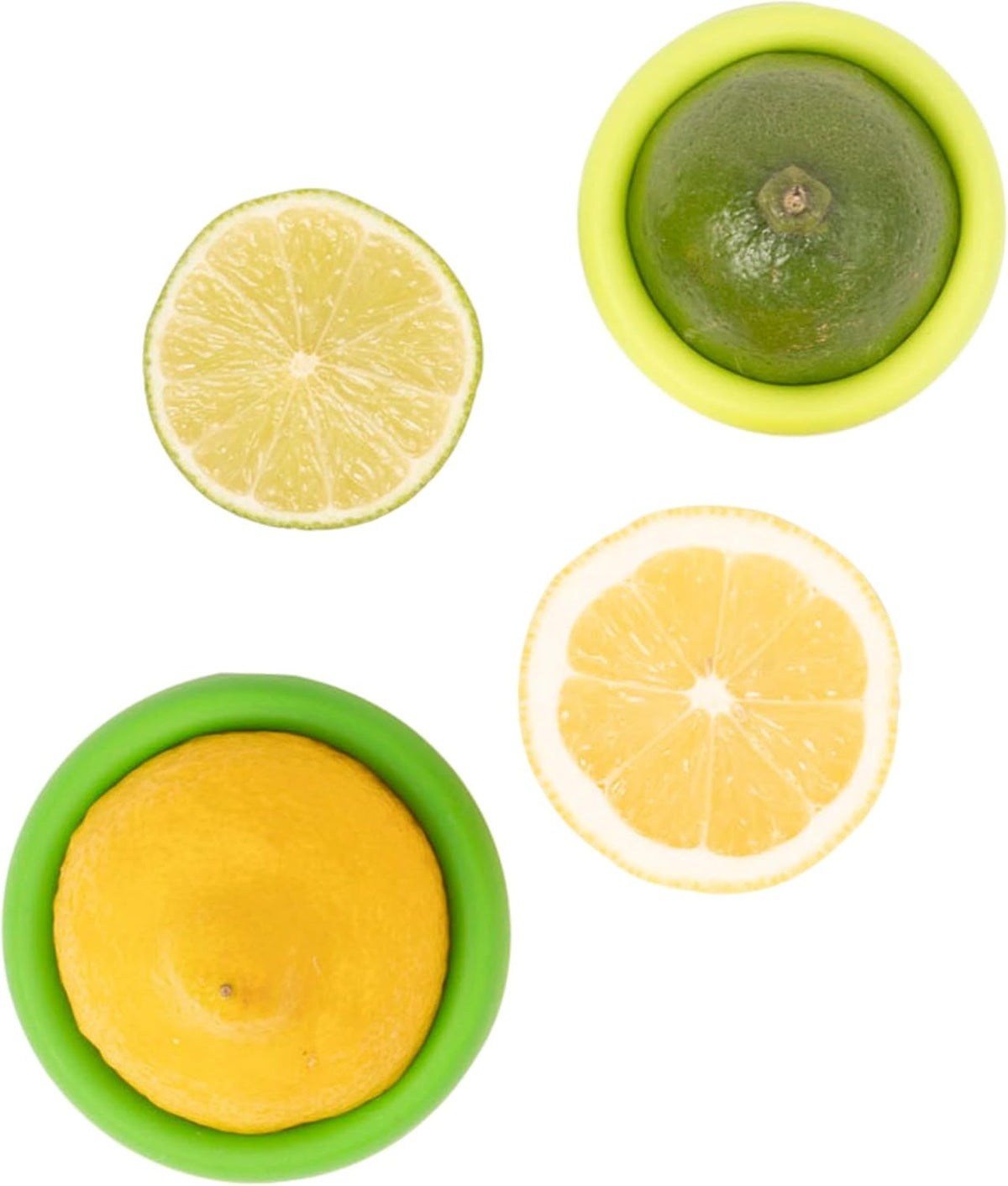 2pc Reusable Silicone Citrus Savers | BPA Free & Dishwasher Safe | Fruit Produce Storage for Orange, Lemon, Lime, Banana, Cans & More | 2 Pack Round, Forest Mint