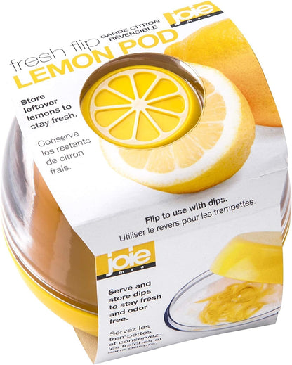 Joie Fresh Pod Lemon Storage Container, Keeps Leftover Half Flavorful and Firm in Fridge, Reusable Kitchen Gadget, BPA Free, Dishwasher Safe