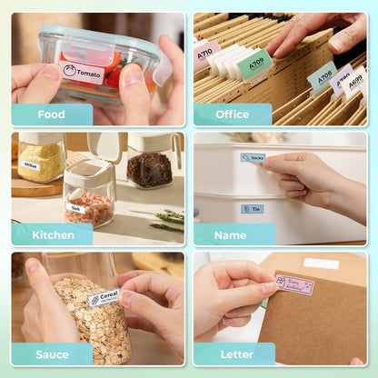 Genuine P21 Label Maker Tape, 14x40mm (0.55"x1.57"), Standard Laminated Thermal Label Tape Replacement, for Home Office, 180 Labels/Roll, White