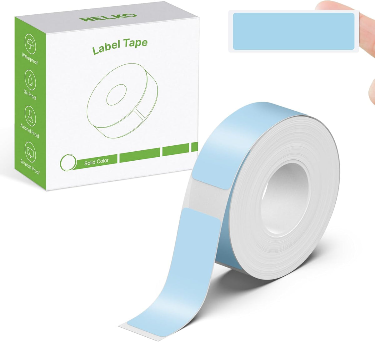 Genuine P21 Label Maker Tape, 14x40mm (0.55"x1.57"), Standard Laminated Thermal Label Tape Replacement, for Home Office, 180 Labels/Roll, White
